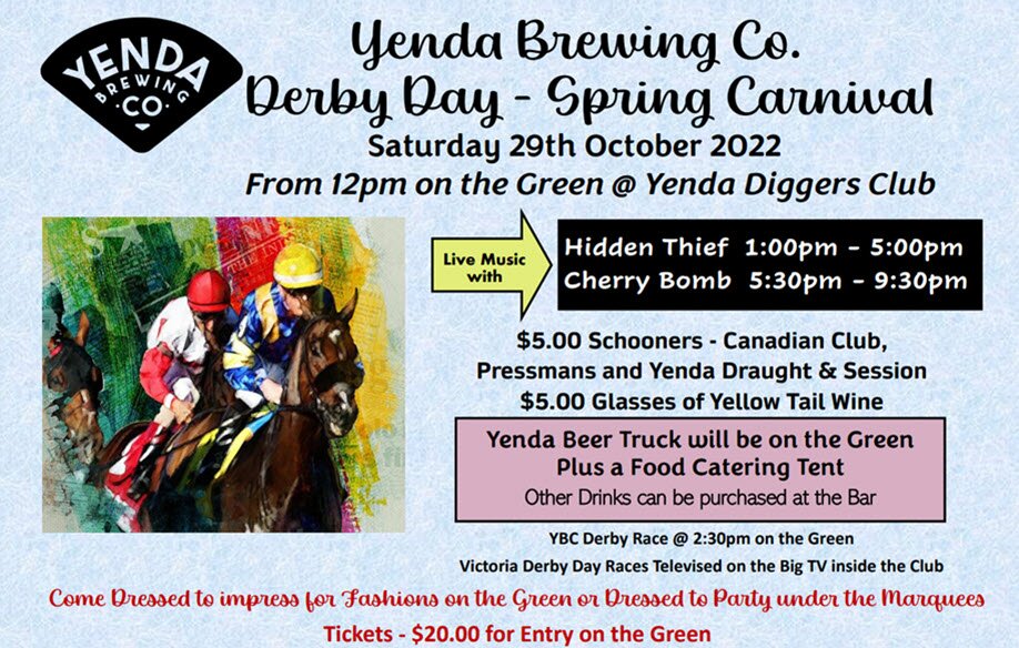 Yenda Brewing Co. Derby Day – Spring Carnival