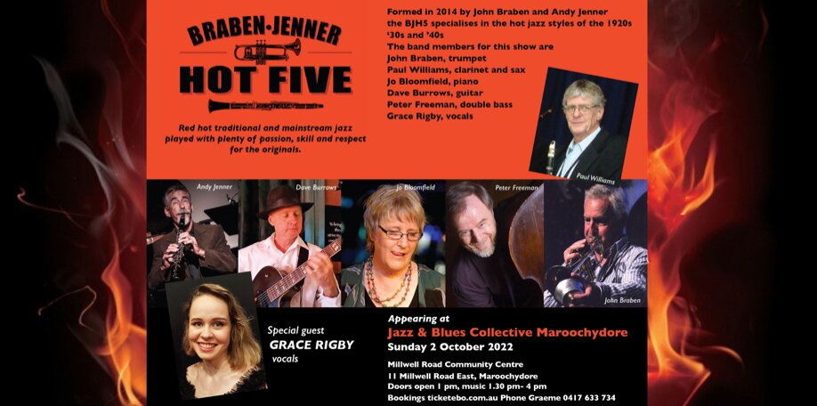 Braben Jenner Hot Five with special guest Grace Rigby