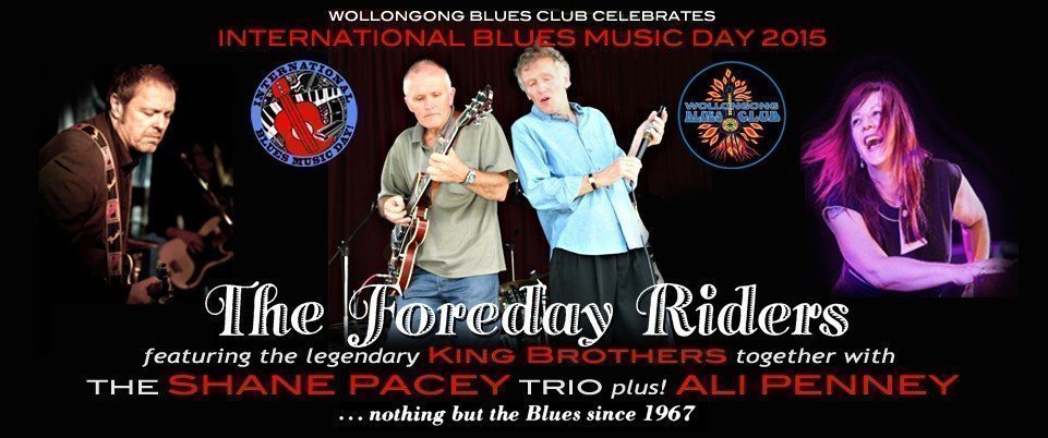 International Blues Music Day with The Foreday Riders, Shane Pacey Trio & Ali Penney