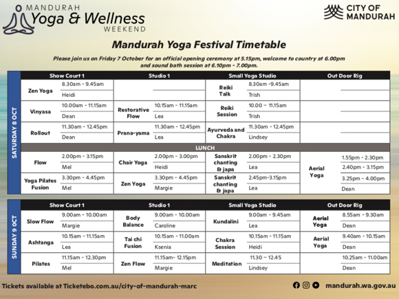 Yoga Timetable 
