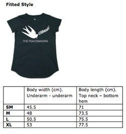 Fitted Tshirt size guide