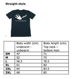 Straight Tshirt Size Guide